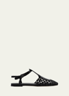 Hereu Reixa Hand-woven Flat T-bar Sandals In Black