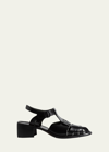 Hereu Pesca Heeled Fisherman Sandals With Ankle Strap In Black