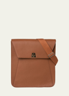 Akris Anouk Medium Leather Messenger Bag In Brown