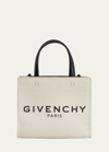 Givenchy G-tote Mini Shopping Bag In Canvas In Neutral