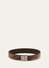 Armenta New World Diamond & Leather Bracelet In Brown