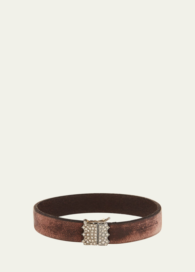 Armenta New World Diamond & Leather Bracelet In Brown