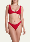 Bond-eye Swim Scout Crop Eco Bikini Top In Red