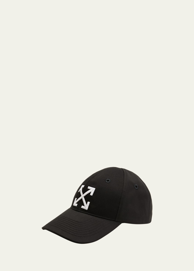 Off-white Arrow Cotton Baseball Cap In Black