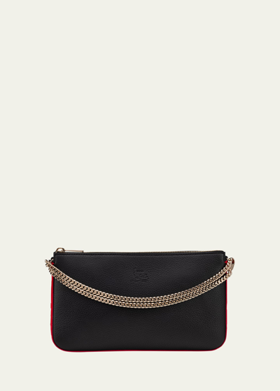 Christian Louboutin Loubila Leather Shoulder Bag In Black/red