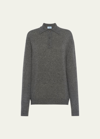 Prada Polo Cashmere Shirt In Gray