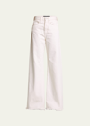 Veronica Beard Jeans Taylor High-rise Wide-leg Jeans In Purple