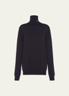 Prada Superfine Wool Turtleneck Sweater In Black
