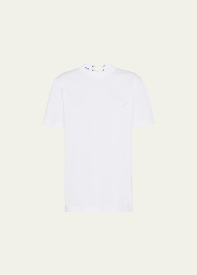 Prada Lace-up Back Jersey T-shirt In White