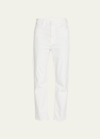 Mother High Waisted Rider Ankle Jeans In White