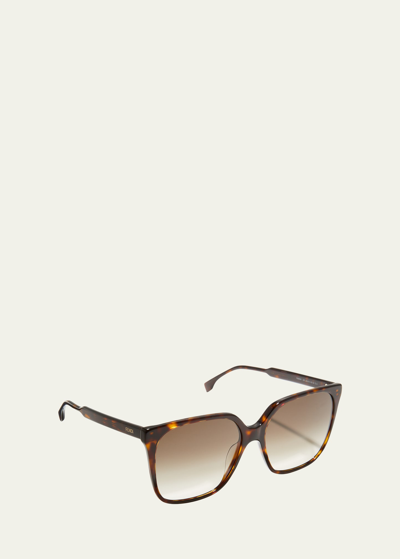 Fendi Square Acetate Sunglasses In Brown