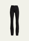 L Agence Ruth High-rise Straight Jeans W/ Raw Hem In Black