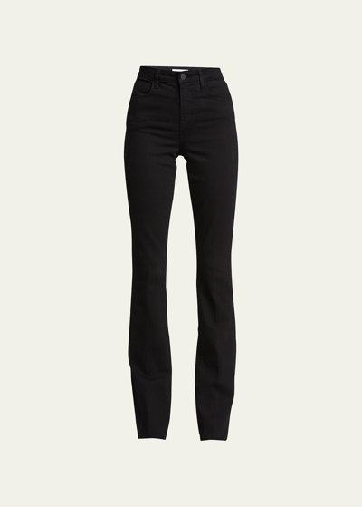 L Agence Ruth High-rise Straight Jeans W/ Raw Hem