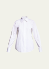 Lafayette 148 Wright Stretch Cotton Shirt In White