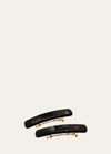 France Luxe Mini Classic Rectangle Barrettes, Set Of 2 In Black