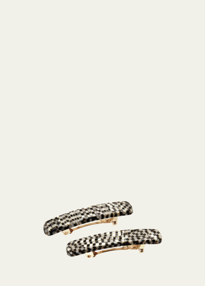 France Luxe Mini Classic Rectangle Barrettes, Set Of 2