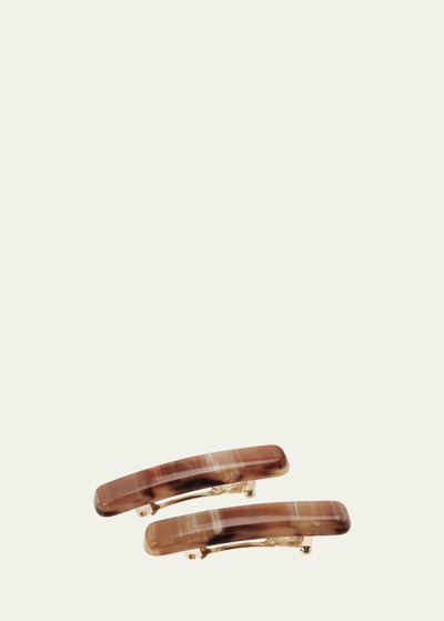 France Luxe Mini Classic Rectangle Barrettes, Set Of 2