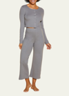 Cosabella Michi Cropped Double-knit Pants In Gray