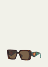 Prada Square Acetate Sunglasses In Brown