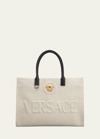 Versace La Medusa Logo Canvas Tote Bag