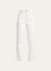 Grlfrnd Cassidy Cropped Raw Hem Jeans In White