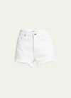 Grlfrnd Helena High-rise Cut-off Shorts In White