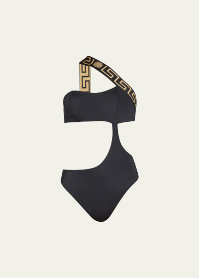 Versace Greca Border Cut-out One-piece Swimsuit