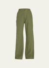 R13 Wide-leg Utility Pant In Green