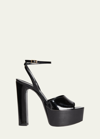 Saint Laurent Jodie 145 Patent Leather Platform Sandals