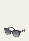 Tom Ford Nora Plastic Cat-eye Sunglasses In Black