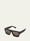 Tom Ford Fausto Square Acetate Sunglasses In Black