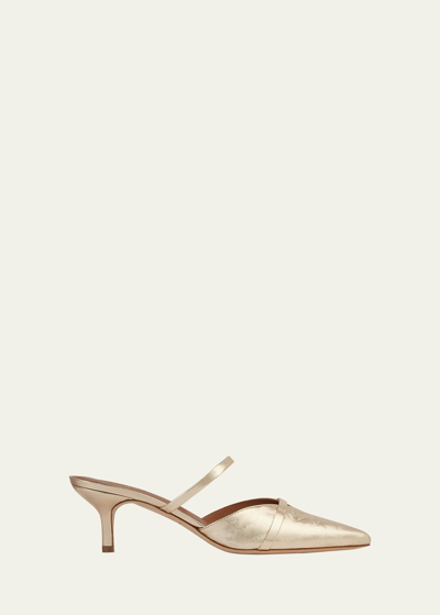 Malone Souliers Frankie 45 Metallic Leather Pumps In Gold