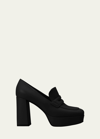 Gianvito Rossi Calfskin Platform Penny Loafers In Black