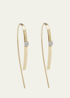 Lana Small Flat Forward Facing Hooked On Hoop Earrings With Diamonds In Gold