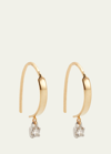 Lana Mini Flat Hooked On Hoop Earrings With Dangle Diamonds In Gold