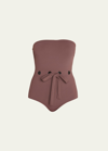 Eres Stilbe Bustier Tie-waist One-piece Swimsuit In Brown