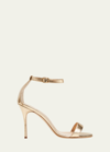 Manolo Blahnik Chaos Metallic Ankle-strap Stiletto Sandals In Gold
