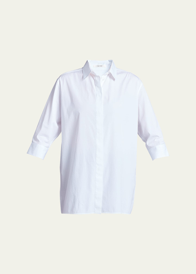 The Row Elada Poplin Shirt In White