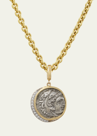 Jorge Adeler Unisex Alexander The Great Coin Pendant W/ Diamonds In Gold