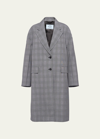 Prada Prince De Galles Plaid Wool Coat