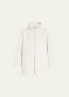 Akris Punto Felted Wool Car Coat In White