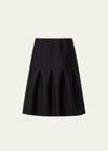 Akris Techno Neoprene Pleated Skirt In Black