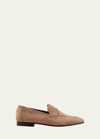 Bougeotte Flaneur Suede Penny Loafers In Brown