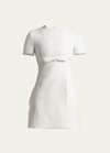 Valentino Crepe Mini Dress With Bow Detail In White