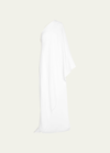 The Row Sparrow Draped One-shoulder Silk Gown In White