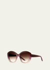 Barton Perreira Galilea Round Acetate Sunglasses In Brown