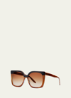 Barton Perreira Vanity Square Acetate Sunglasses In Brown