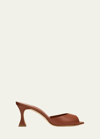 Manolo Blahnik Jadarona Leather Mule Sandals In Brown
