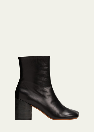 Mm6 Maison Margiela Anatomic Leather Ankle Boots In Black