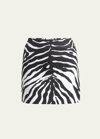 Dolce & Gabbana Zebra-print Brocade Mini Skirt In Black